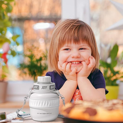 Stainless-Steel Water Bottle: Leakproof Lid, Perfect Sip, Double Insulated, Eco-Friendly, Dishwasher Safe & Stylish Strap, Kids Water Bottle, Gifts for Kids (Beluga Whale, 16 oz)