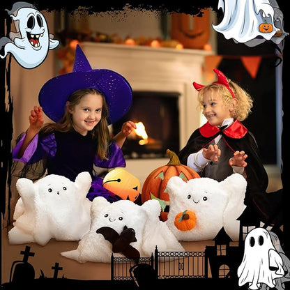 3 Pcs Halloween Pillows Ghost Decorative Throw Pillow with Pumpkin Pillow Cute Ghost Decor Halloween Ghost Throw Pillow with Bat Halloween Room Decor for Halloween Party, 14 x 9 Inches