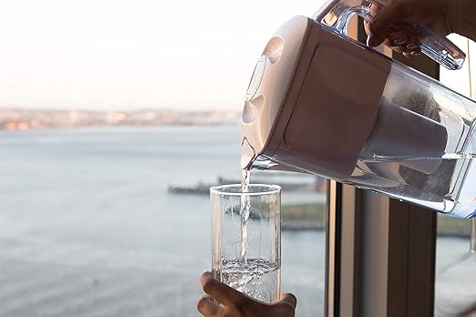 Alkaline Water Filter Pitcher - 2.5L Healthy Pure Water Ionizer, Two 60-Day Activated Carbon Filters, BPA Free, Healthy, Clean, Toxin - Updated 2024
