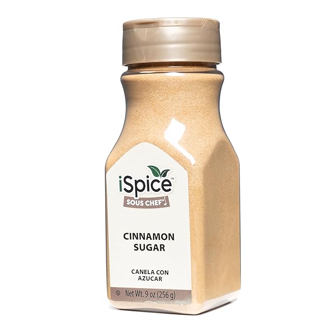 iSpice PREMIUM CINNAMON SUGAR SPRINKLE | Pure and Fresh | Essential Kitchen Spice| DELICIOUS- Free of ANY Artificial Colors9 oz (256g)