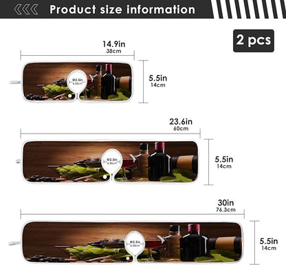 Red Wine Grapes Faucet Water Catcher Mat 2 Pack Vintage Wooden Background Drying Mat Absorbent Bathroom Faucet Handle Drip Catcher Tray Bar RV Kitchen Sink Splash Guard 14x5 Inches