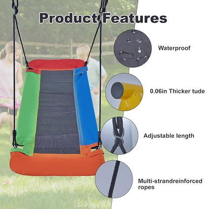 60" Platform Swing Set, Waterproof Flying Swing Seat, 720lbs Weight Capacity, with Adjustable Hanging Straps, Swing Sets for Backyard, for Indoor and Outdoor Playground