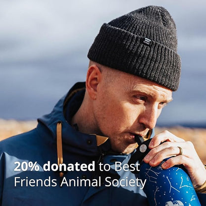 Animal Rescue Water Bottle with Straw Lid | 32 oz Engraved Stainless Steel Insulated with Strap | Best Friends, Pets, and Animals Themed