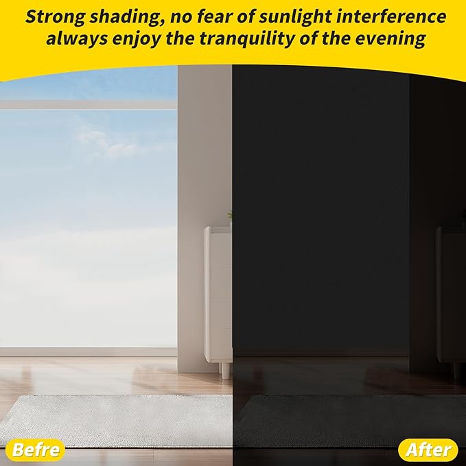 Portable 100% Blackout Shades - Easy Install, No Drill Curtains for Bedroom, Nursery, and Travel (Black, 59" x 118")