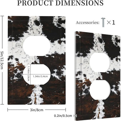 Western Farm Highland Cow 1 Gang Outlet Plate Covers Decorative Single Duplex Wall Plate Electrical Receptacle Light Switch Cover Art Faceplate Switchplate for Farmhouse Bedroom Living Room Decor
