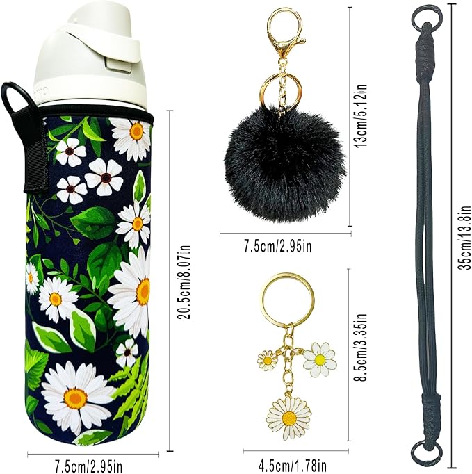 24oz Sleeves Compatible with Owala Sleeve Water Bottle Strap Compatible with Owala Charm Cute Accessories Compatible with Owala FreeSip Stainless Steel 24oz Tritan 25oz Twist 24oz Tumbler