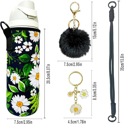 24oz Sleeves Compatible with Owala Sleeve Water Bottle Strap Compatible with Owala Charm Cute Accessories Compatible with Owala FreeSip Stainless Steel 24oz Tritan 25oz Twist 24oz Tumbler