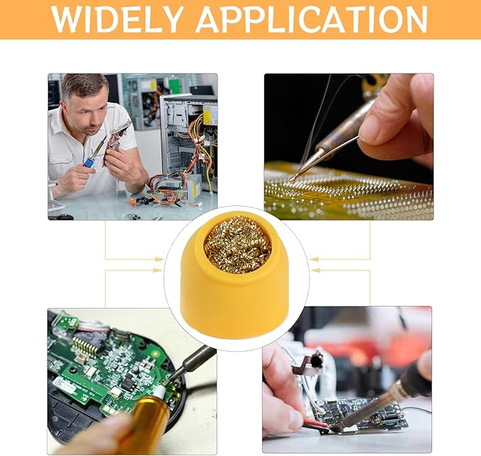 Kaisiking Soldering Iron Tip Cleaner Kit 3Pcs Solder Tip Cleaning Brass Wire with Silicone Holder & Soldering Iron Stand, Non-slip Solder Tip Cleaners Accessories