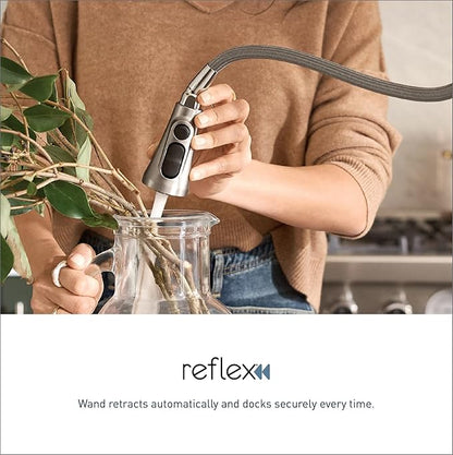 Moen Haelyn Spot Resist Stainless Single-Handle Pull-Down Sprayer Kitchen Faucet Featuring Power Boost for a Faster Clean, Soap Dispenser Included, 87627SRS