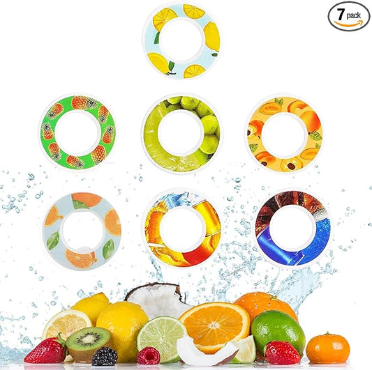 Air Flavor Pods,7pcs Air Bottle Pods,Water Bottle Flavor Caps,Fruit Scent Pods for Water Bottles/Sports Water Cup Rings Outdoor Sport(7 Pods)