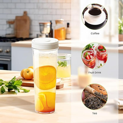 CINPIUK Coffee Infuser Water Bottle 33 oz Tea & Fruit Infuser Water Pitcher with Msh Filter Large Capacity Plastic Jug for Refreshing Iced Coffee, Tea, and Infused Beverages with Handle