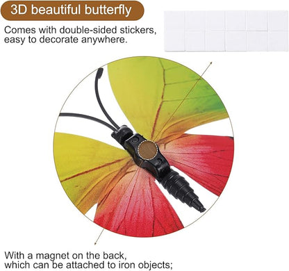 uxcell 120Pcs 3D Beautiful Butterfly Removable DIY Wall Stickers for Bedroom Living Room TV Background Decorations, Rainbow