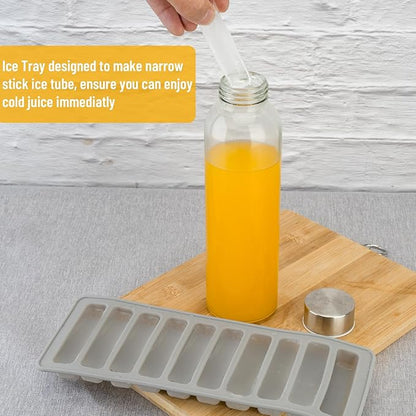 Glass Juice Bottles with Lids for Juicing 18 oz, Reusable Clear Glass Water Bottles with Stainless Steel Airtight Cap for Refrigerator, 100% Leak Proof, BPA Free, Set of 6