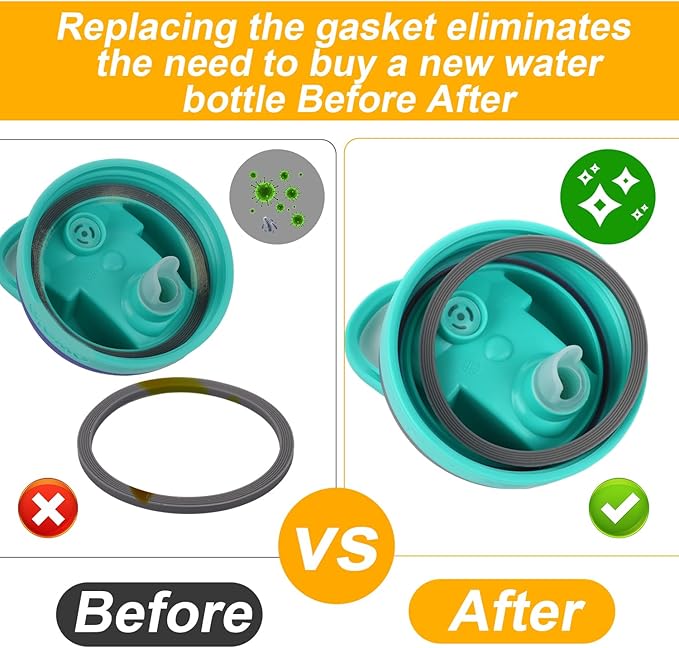6pcs Replacement Straws & 2pcs Gasket Compatible with Owala FreeSip With Cleaning Brush, Reusable Plastic Straws Lid Sealing Rings Accessories for Owala FreeSip 24/32oz Insulated Water Bottle
