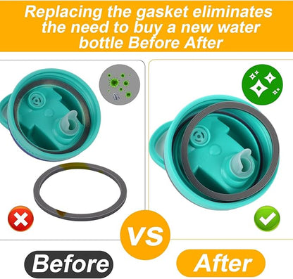 6pcs Replacement Straws & 2pcs Gasket Compatible with Owala FreeSip With Cleaning Brush, Reusable Plastic Straws Lid Sealing Rings Accessories for Owala FreeSip 24/32oz Insulated Water Bottle