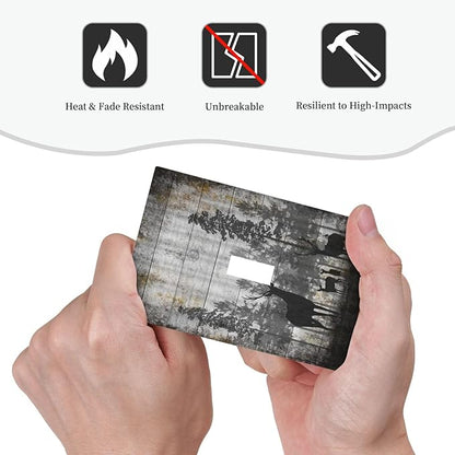 Rustic Deer Forest Vintage Wood Board 1 Gang Boho Light Switch Covers Decorative Country Unique Single Toggle Wall Plate Switchcover Electrical Switchplate for Farmhouse Cabin Decor