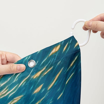 AILONEN Kawaii Octopus Shower Curtain,3D Octopus Turquoise Themed Bath Curtain Cloth Fabric Bathroom 36" W*72" H Inch,12 Pack Hooks for Kids Child,Boho Mandala Ocean Theme Bathroom Curtain