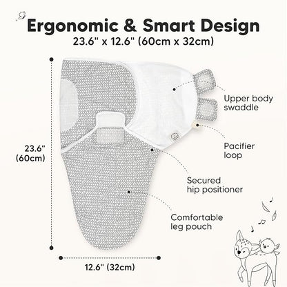 3-Pack Organic Baby Swaddle Sleep Sacks - Newborn Swaddle Sack, Ergonomic Baby Swaddles 0-6 Months, Swaddles for Newborns, Baby Sleep Sack, Baby Swaddle Blanket Wrap,Baby Essentials (Nordic,L)