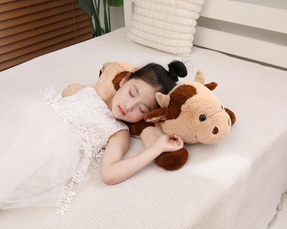25.6 inch 5 lbs Cow Weighted Stuffed Animals, Large Weighted Plush Animal, Cute Plush Toy Pillow, Soft Kawaii Plushie Gifts for Adults, Kids, Boys and Girls