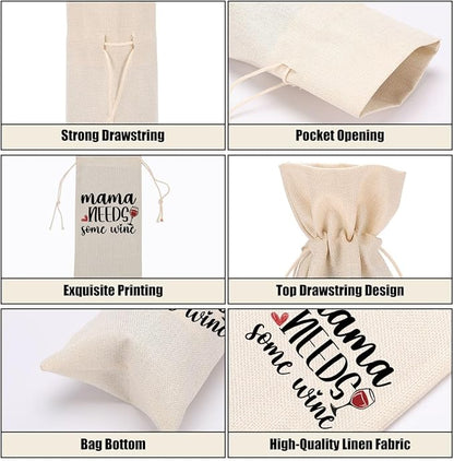 Funny Wine Quotes Wine Bag Wine Tasting Party Supplies for Wine Lovers Women Men Bride Groom Mom Christmas Birthday Wedding Bachelorrette Party Wine Bags