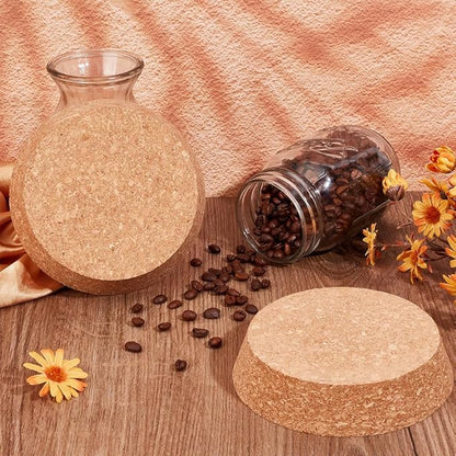 OLYCRAFT 2 Pcs Large Cork Stoppers Tapered Cork Plugs Wood Corks Lids Bottle Lids Cork Stoppers 4.7~5.5 inch Wine Bottle Stoppers Wood Jar Cork for Kitchen Wedding Favor Canning - 3cm Thick