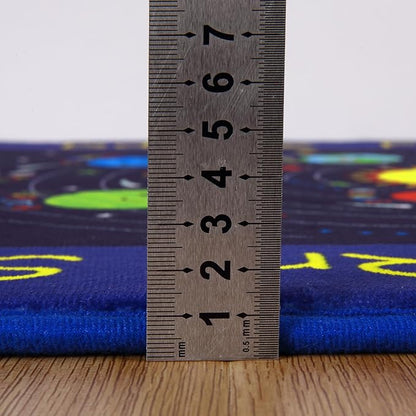 Kids Rug 3x5 Rug Solar System Pattern Nursery Rug Baby Soft Area Rug Non Shedding Carpet for Babyroom Play Room Non Slip Educational Rug Galaxy Outer Space Playmat, Blue|Solar System 3'x5'