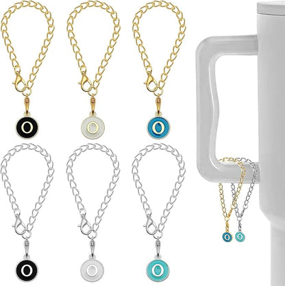 6PCS Letter Charm Accessories for Stanley Cup, Name ID Letter Handle Charm for Stanley Handle Identification Letter Pendant Handle Decoration for Stanley Tumbler Charms (Letter O)
