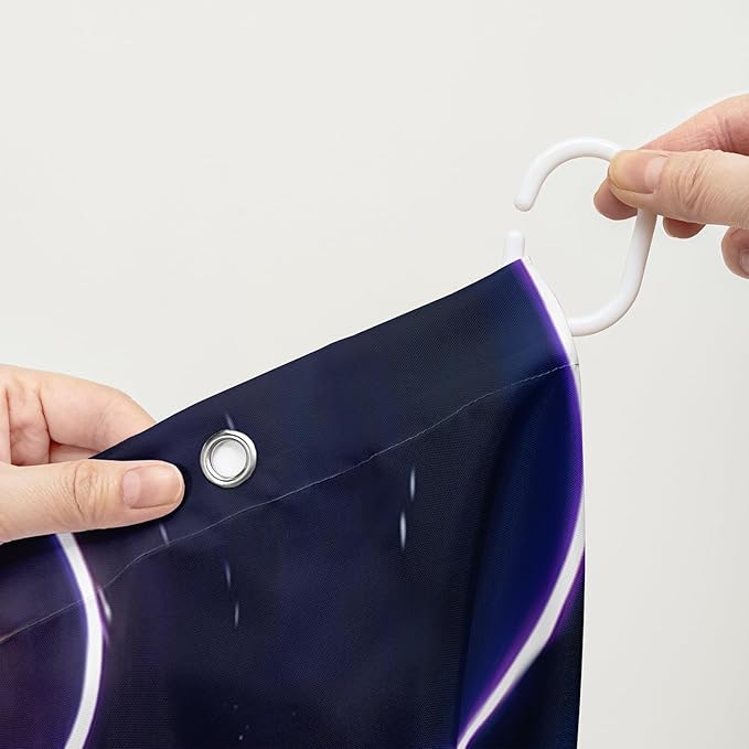 AILONEN 3D Lion Shower Curtain for Bathroom,Gold Halo Lightning Lion Printed Bath Curtain,Boys Teen Kids Running Lion Decoration Shower Curtain Waterproof 72" W*72" H