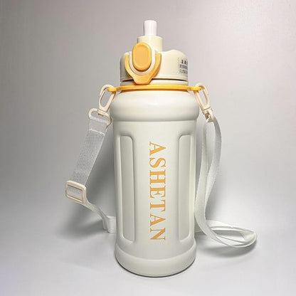 Large Capacity 32oz Insulated Cup, 316 Stainless Steel Water Bottles With Straw And Lifting Rope, Portable For Sports And Travel