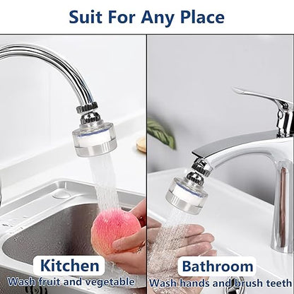 15Pcs Sink Water Filter Faucetz,360° Rotating Fauc Filters Purifier Kitchen Tap Filtration Removes Chlorine Fluoride Heavy Metals Hard Water,Bathroom Faucet Filter for Home & Kitchen