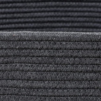 24" x 24" x 17" Max Size Large Cotton Rope Basket, Extra Large Storage Basket, Woven Laundry Hamper, Cloth Storage Bin, for Blankets Clothes Towels Pillows in Living Room, All Dark Grey