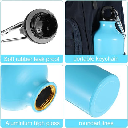 24 Pieces Aluminum Water Bottle 20 oz Lightweight Reusable Water Bottle Bulk Leak Proof Aluminum Water Bottles with Twist Cap and Buckle for Bike Travel Sports Camping (Pink, Blue, White, Yellow)