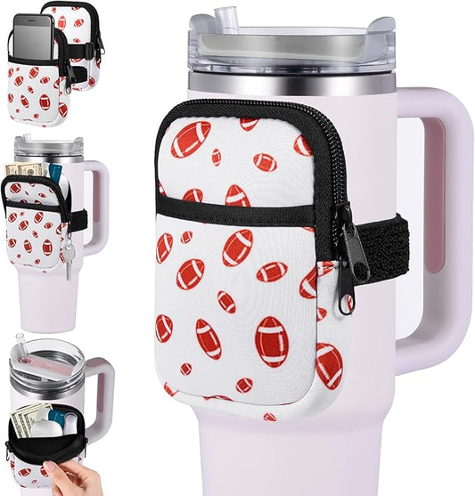 Water Cup Bottle Pouch Compatible for Stanley Tumbler Quencher Adventure 40oz & Stanley IceFlow 20/30 oz, Gym Running Water Bottle Fanny Pack Bag Accessories Handheld Caddy for Women Men