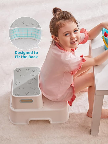 HEETA Step Stool for Kids and Toddler, Anti-Slip Sturdy Step Stool for Toilet Potty Training Stool, 2 in 1 Step Stool to Reach Kitchen Counter or Sink, with 2 Separate Small Stool