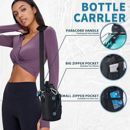 64oz Insulated Water Bottle with Straw&2 Lids,Stainless Steel Water Bottle with Paracord Handle,Double Vacuum Large Sports Water Jug Leak-proof Keep Cold & Hot for Outdoor Camping Biking Trip