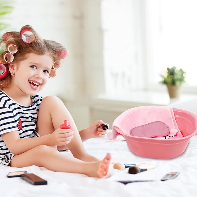 36 Pcs Kids Foot Spa Kit for Girls, Spa Party Supplies for Girls with 12 Pcs Foot Tub & 12 Pcs Pink Hand Towels & 12 Pcs Eye Masks for Girls Sleepover Slumber Party Supplies (Pink)