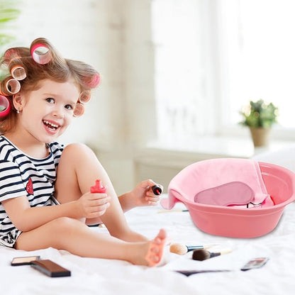 36 Pcs Kids Foot Spa Kit for Girls, Spa Party Supplies for Girls with 12 Pcs Foot Tub & 12 Pcs Pink Hand Towels & 12 Pcs Eye Masks for Girls Sleepover Slumber Party Supplies (Pink)