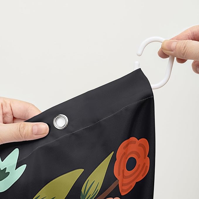 AILONEN Kawaii Sloth Shower Curtain for Bathroom Decor,Floral Sloth Bath Curtain for Kids Boys Girls,Polyester Waterproof 48" W*72" H with 12 Plastic Hooks