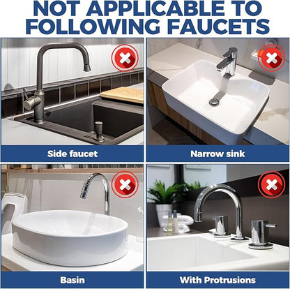 BFONS XL Silicone Faucet Handle Drip Catcher Tray, Gray, 18.1in x 5.7in x 0.79in