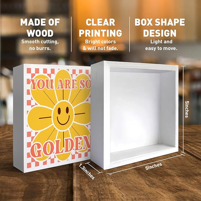 Baby Girl Nursery Desk Decor Wooden Sign, Nursery Decoration for Playroom Toddler Girl Bedroom, Nursery Gift for Baby Girl Newborn Kids, You Are So Golden