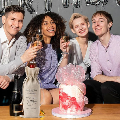 40th Birthday Decorations for Women Her, 40th Birthday Gifts for Her Women Wine Bag, Funny Wine Gift Bag Forty Birthday Gifts, 40th Birthday Wine Bag, 40 Year Old Birthday Gift Anniversary Favors