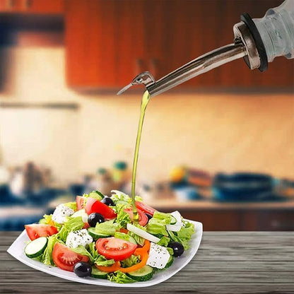 Axe Sickle 6 Pcs Oil Spout Liquor Bottle Pourer Spouts Stainless Steel Speed Pour Spouts for Olive Oil Dispenser Spout for About 3/4" Bottle Mouth, with Flip Top