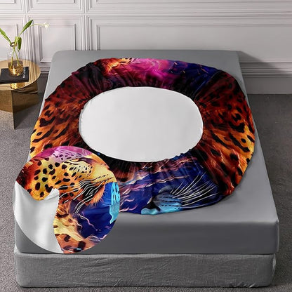 AILONEN Leopard Print Fitted Sheet Set Twin Size,Safari Wildlife Cheetah Bed Sheet Set Twin Size for Boys Kids,3 Pieces Animal Leopard Twin Fitted Sheet with 2 Pillowcases Decor