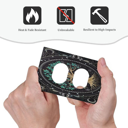 Tree of Life 1 Gang Outlet Plate Covers Decorative Single Duplex Wall Plate Hippie Sun Moon Star Electrical Receptacle Light Switch Cover Art Faceplate Switchplate for Bathroom Living Room Decor