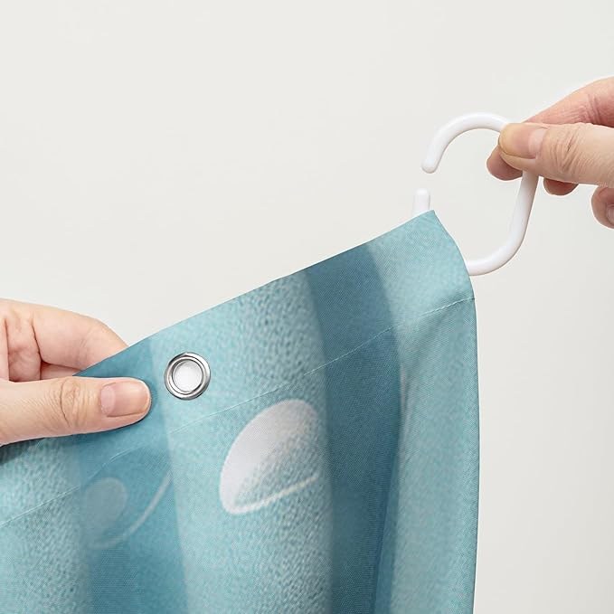 AILONEN Cartoon Shower Cat Shower Curtain for Kids Boys,Funny Singing Cat Waterproof Fabric Shower Curtain for Bathroom,Lovely Hilarious Pet Shower Curtain Set with Hooks,72" W*84" H