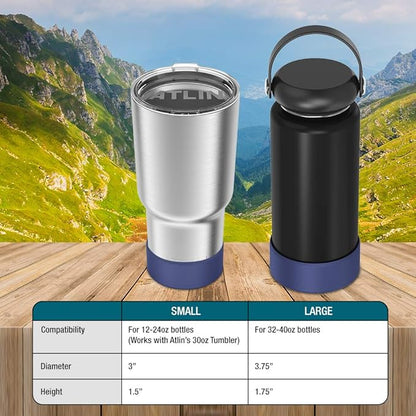 Atlin Silicone Sleeve [Large], Protective Bottle Rubber Bottom Compatible with Hydro Flask, Durable Anti-Slip Boot Cover for Stainless Steel Water Cup, Portable Pet Bowl [Dishwasher Safe] Cobalt