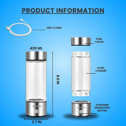 2024 Next Generation Premium Hydrogen Water Bottle - High-Concentration, Portable & Rechargeable Hydrogen-Rich Water Generator for Optimal Hydration