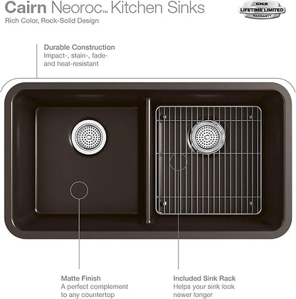 Cairn Undermount Single-bowl Farmhouse Kitchen Sink with Faceted Design