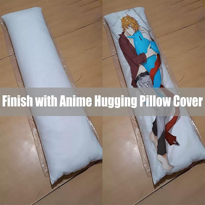 Anime Body Pillow Insert, 20""x 60"" Hugging Body Pillow Core, fit for 50x150 cm Japanese Anime Dakimakura Long Throw Pillow Vacuum Package 1 Piece (20x60 inches), White, ZhiRui-BodyPilow-New01