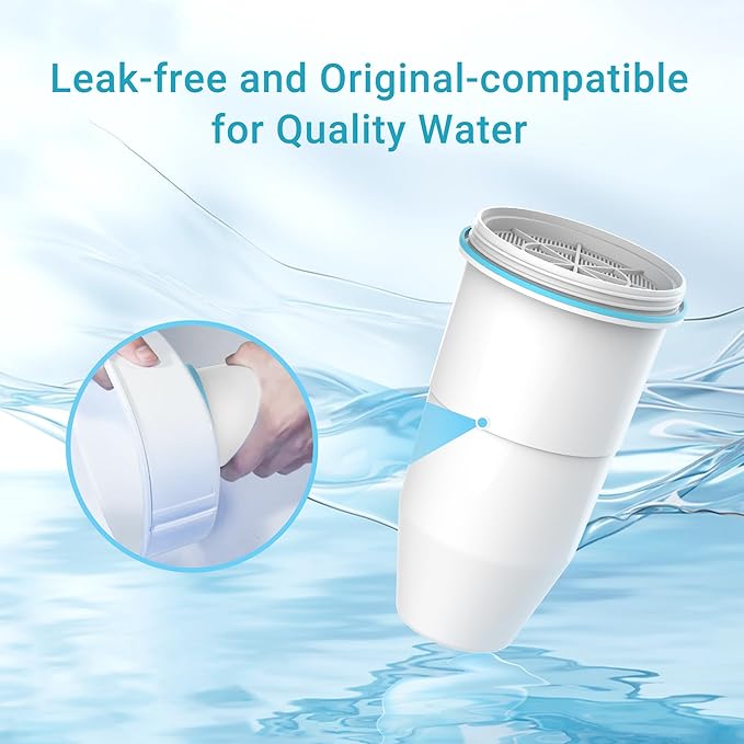 AQUA CREST NSF/ANSI 42,53&372 Certified Multiple-Stage Replacement Water Filters, Replacement for Pitcher Filters and Dispenser Filters, Reduce TDS, PFOA/PFOS, Chlorine, 4 Pack